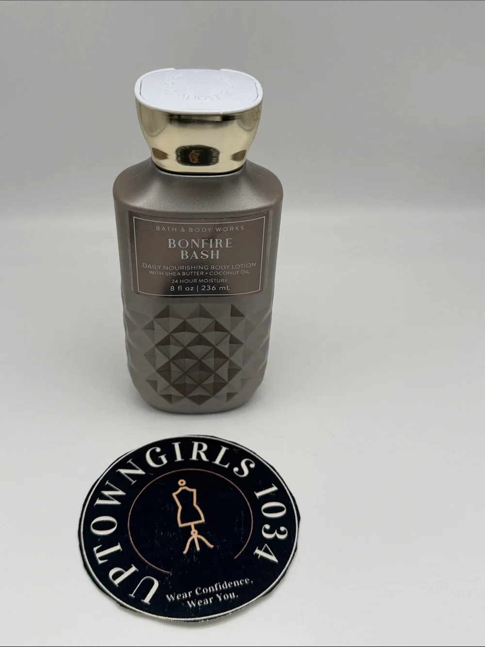 Bath & Body Works Bonfire Bash Body Lotion - Taupe with Gold Cap   8oz